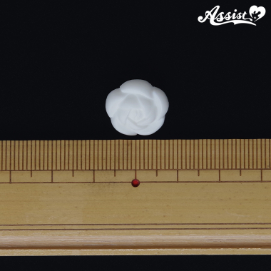 【在庫限り】薔薇ボタン ホワイト 10個 1.5cm