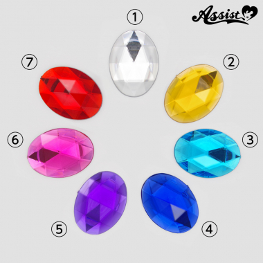 クリスタルパーツ　楕円型　4cm　1個　タイプB