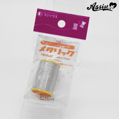 フジックス メタリック ミシン糸(刺繍にも使えます) 1号100m巻 銀