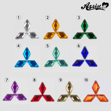 クリスタルパーツ　菱形　3個　タイプC