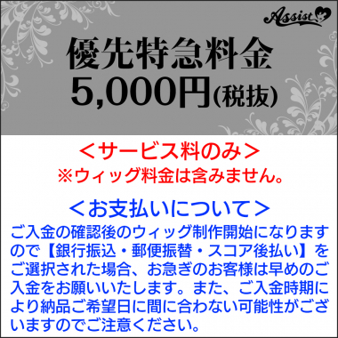 デザインカット&セット　特急制作サービス料金　5,000円(税抜)