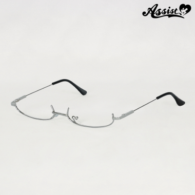 オーバル型ハーフフレームメガネ