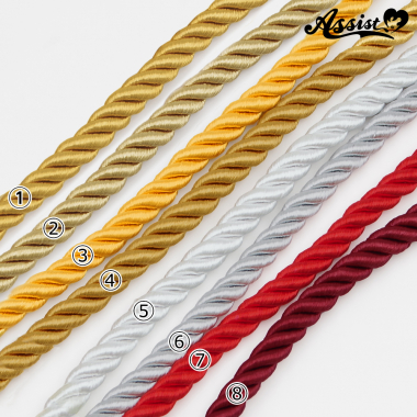 ツイストコード 光沢タイプ 0.8cm巾×1M イエローゴールド
