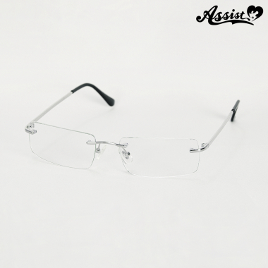 ノーフレームメガネ　シルバー