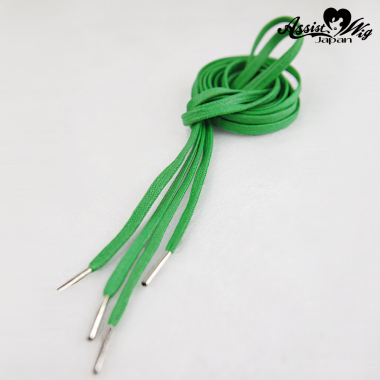 靴紐　120cm　5mm幅　(平紐)　グリーン