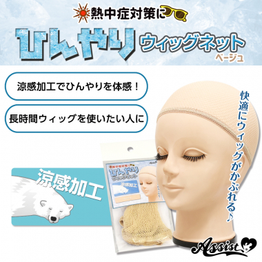 ひんやりウィッグネット(網タイプ)　ベージュ