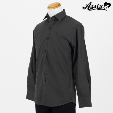 カラーシャツ (男装仕様・長袖) ダークグレー XL
