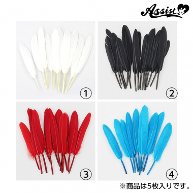 カラー羽パーツ　5枚　ホワイト