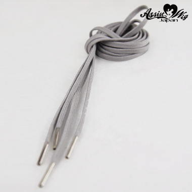 靴紐　120cm　5mm幅　(平紐)　グレー