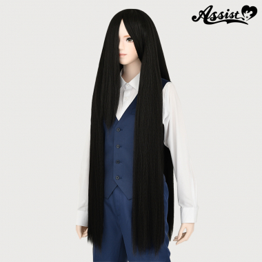 スーパーロング　ワッフル加工風　ブラック　1B