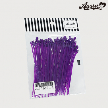 結束バンド　90本入り　パープル