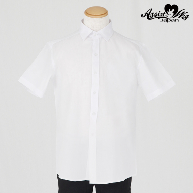 カラーシャツ (男装仕様・半袖) ホワイト XL