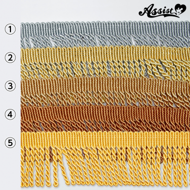 フリンジ タイプF 9cm巾×1M イエローゴールド