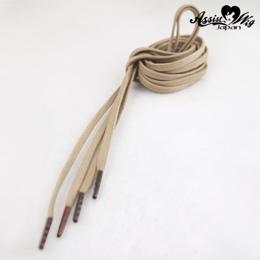 靴紐　120cm　5mm幅　(平紐)　ベージュ