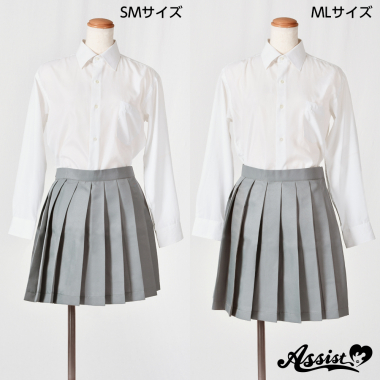 リニューアル版 サイズ調整カラープリーツスカート グレー ML