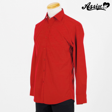 カラーシャツ (男装仕様・長袖) レッド XL