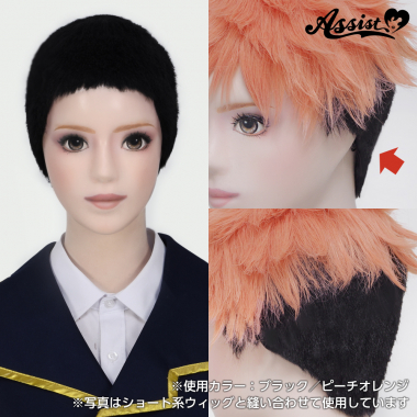 刈り上げウィッグ　ブラック　1B