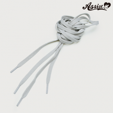 スニーカー用靴紐　160cm　8mm幅　(平紐)　グレー