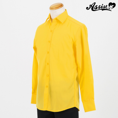 カラーシャツ (男装仕様・長袖) イエロー XL