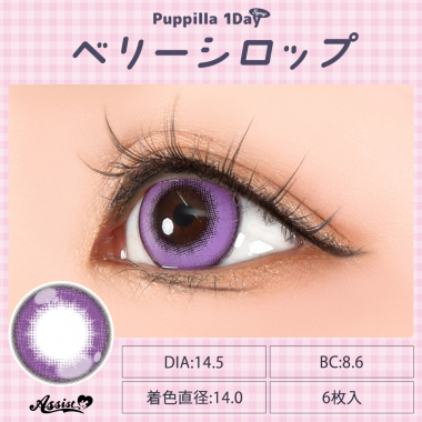 Puppilla 1Day Syrup ベリーシロップ 度あり(-8.00)