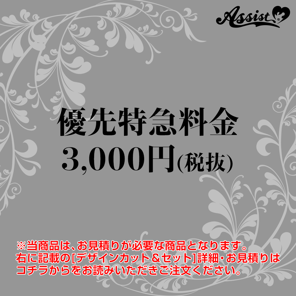 デザインカット&セット　特急制作サービス料金　3,000円(税抜)