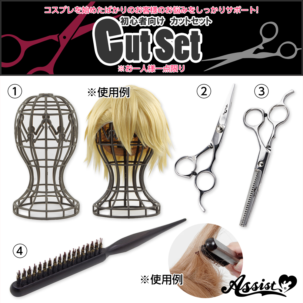 初心者向け カットセット お一人様一点限り コスプレウィッグ総合専門店 アシストウィッグ オンラインショップ
