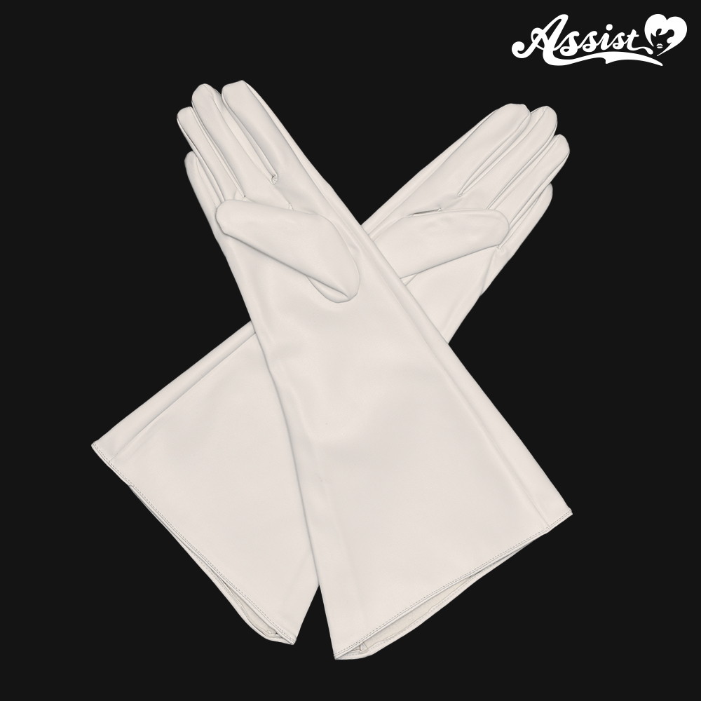 合皮手袋　(ガントレット)　ホワイト