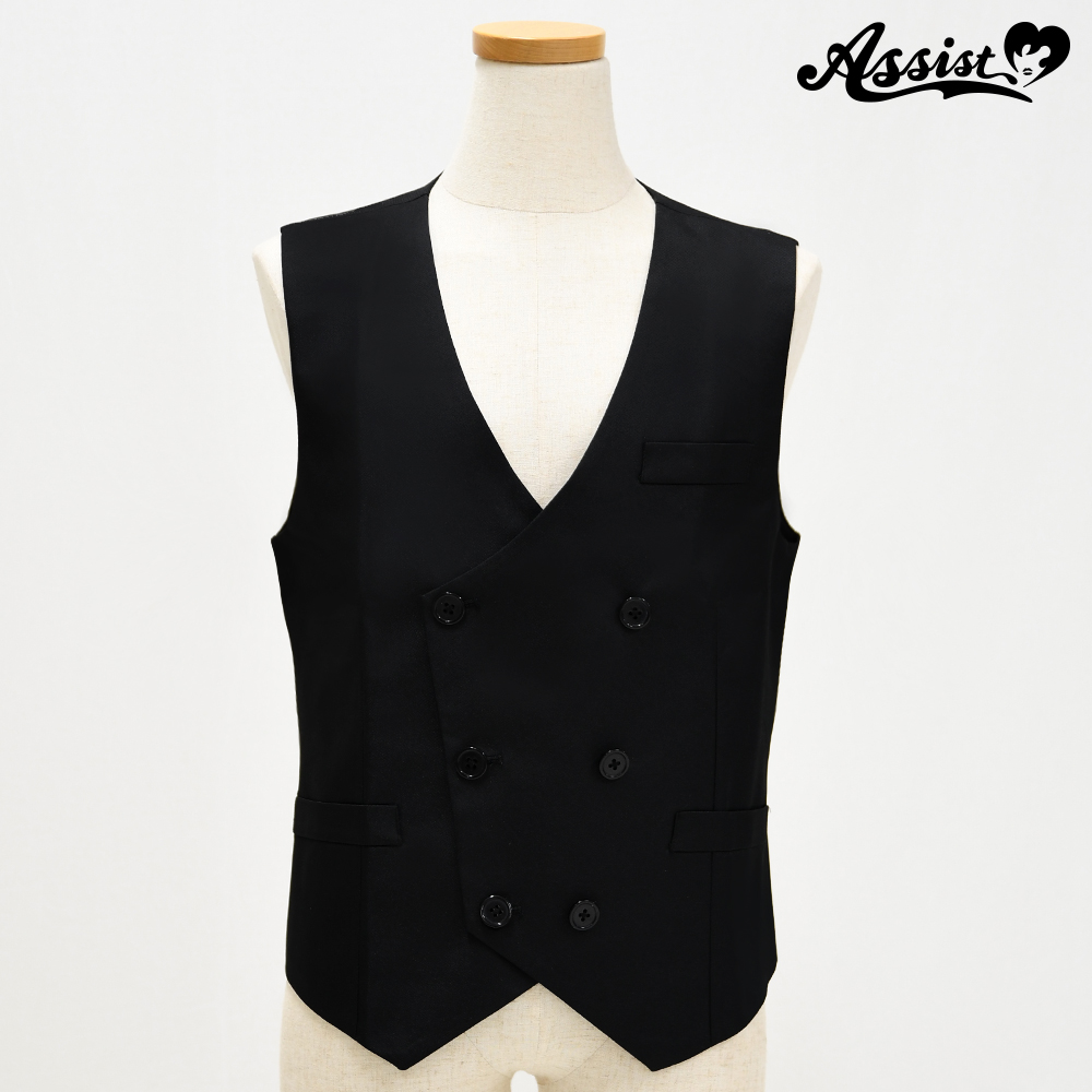 ダブルカラーベスト ブラック S コスプレウィッグ総合専門店 アシストウィッグ オンラインショップ