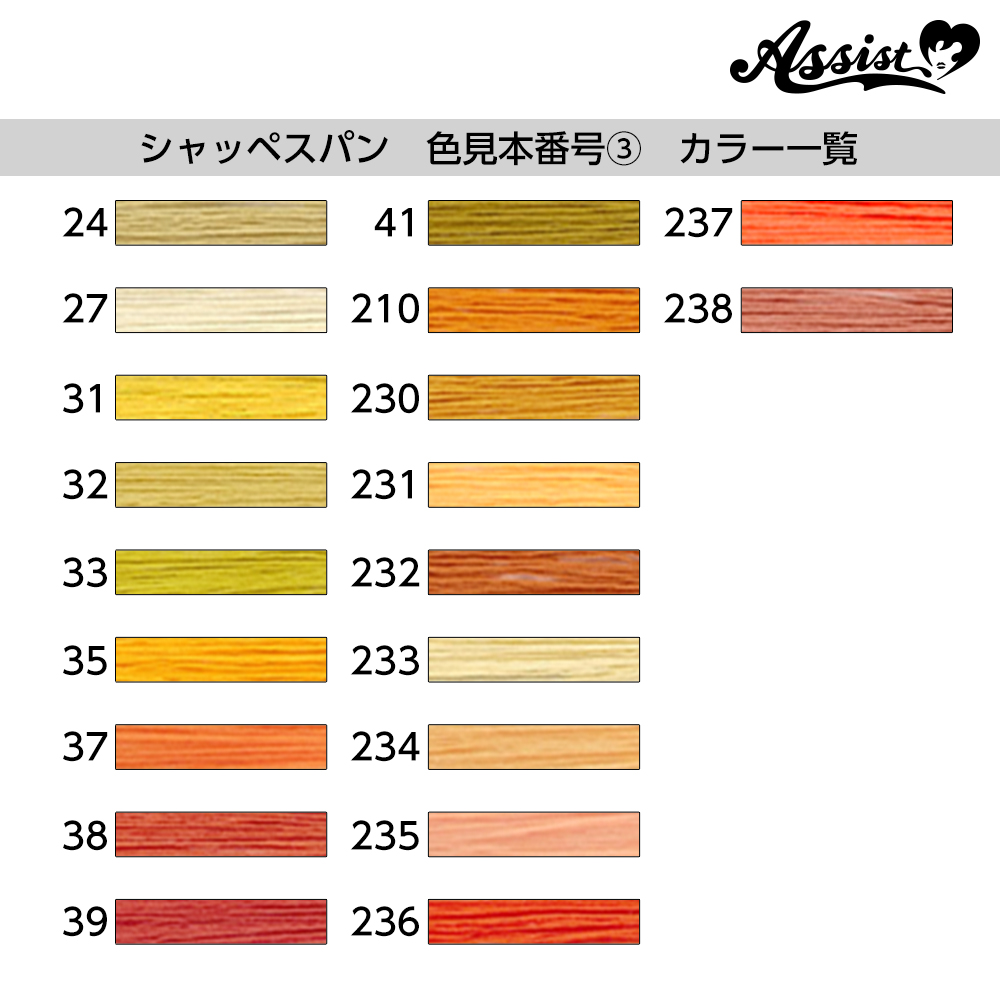 フジックス シャッペスパン ミシン糸 200m巻(60番手) 色見本番号③ 24―コスプレウィッグ総合専門店 アシストウィッグ オンラインショップ