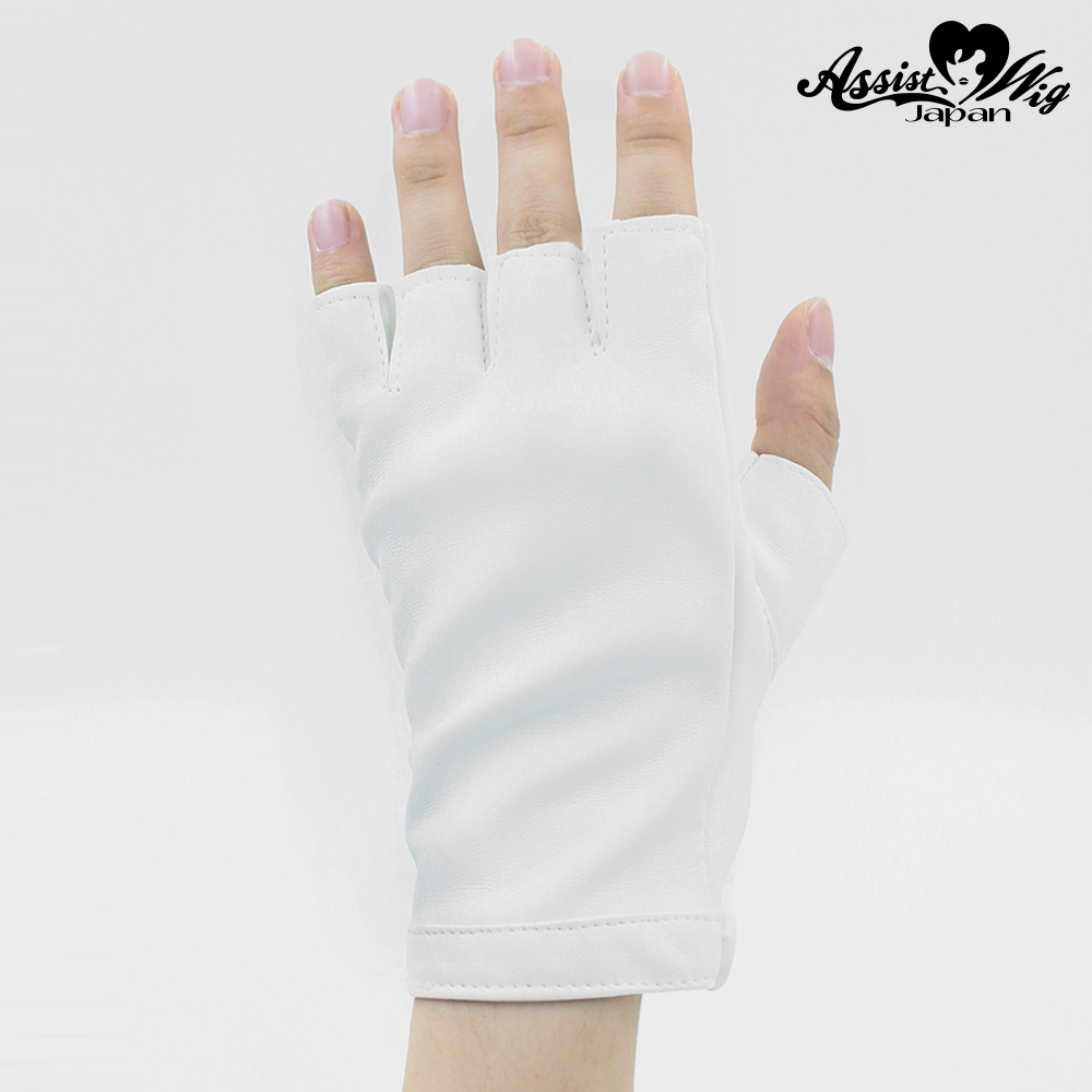 合皮手袋　(指ぬき)　ホワイト