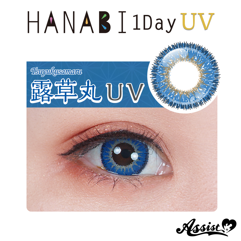 Assist ChouChou HANABI 1Day 【UV】　リニューアル版　1箱6枚入り　露草丸UV